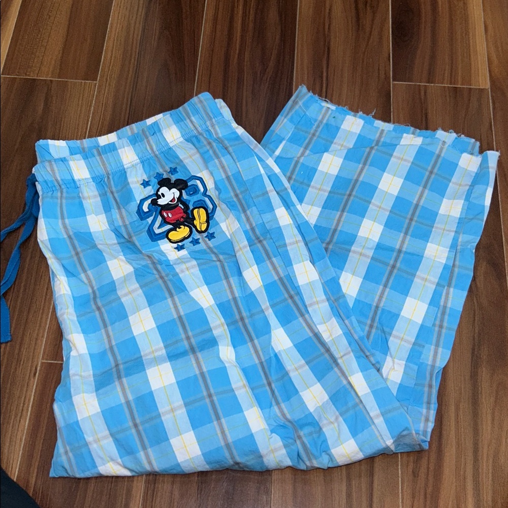 XL SHORT Disney store 100% cotton plaid pajama pants